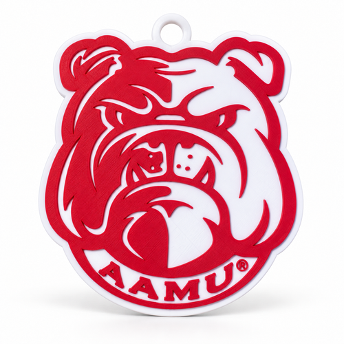 Alabama A&M University Bulldog red and white pendant