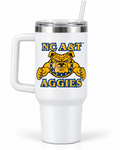 White North Carolina A&T Aggies 40 oz tumbler with bulldog design
