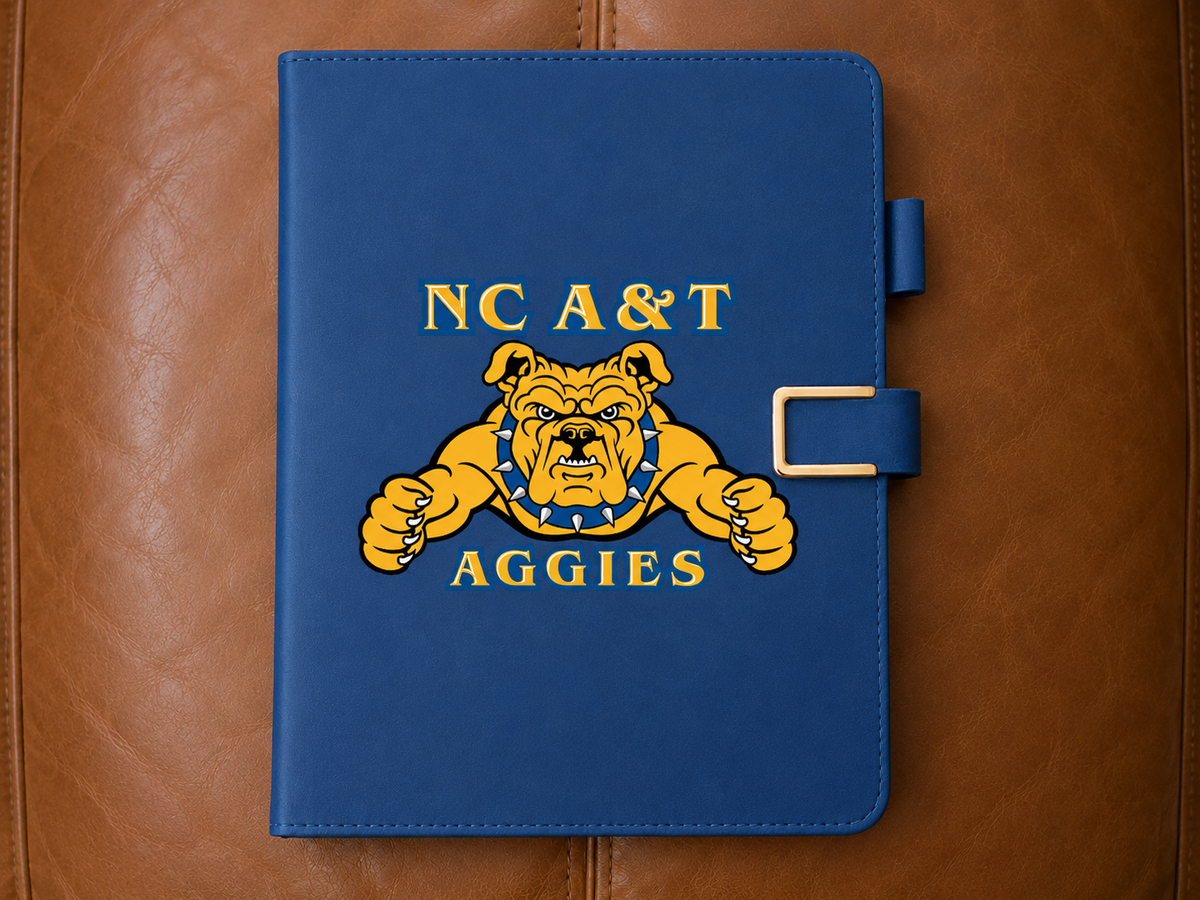 Navy North Carolina A&T Aggies bulldog journal with strap closure