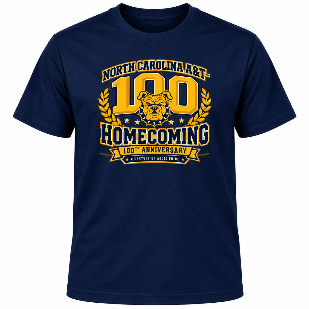NC A&T 100-Year Homecoming T-shirt in navy