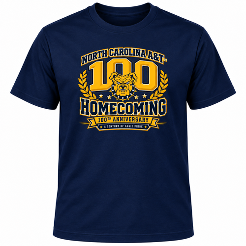 NC A&T 100-Year Homecoming T-shirt in navy