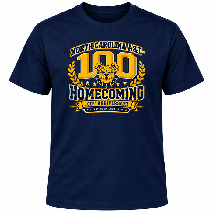 NC A&T 100-Year Homecoming T-shirt in navy