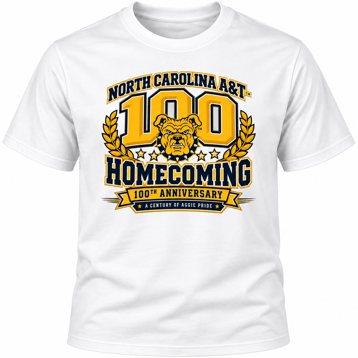 NC A&T 100-Year Homecoming T-shirt in white