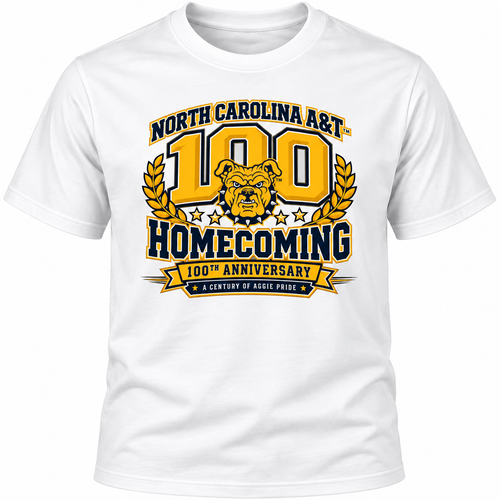 NC A&T 100-Year Homecoming T-shirt in white