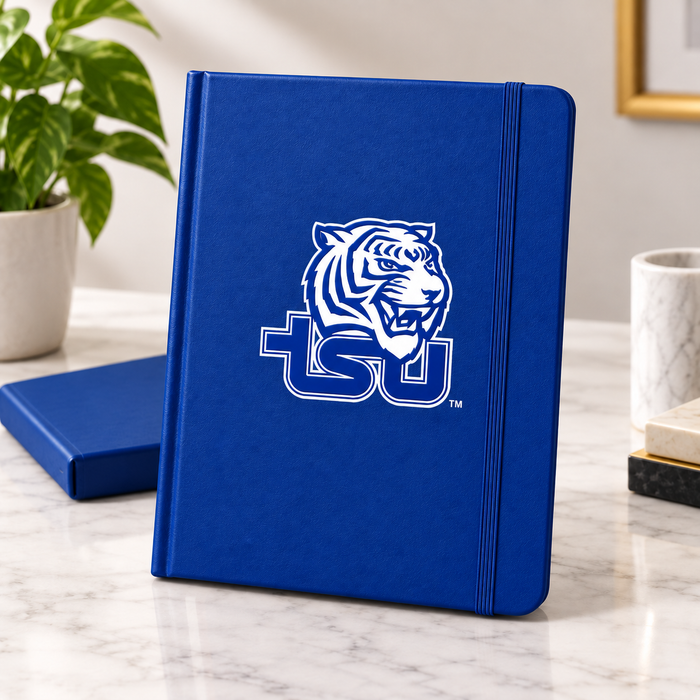 Tennessee State University blue journal and planner with Tigers logo