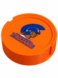Virginia State University Trojans orange coaster set with holder