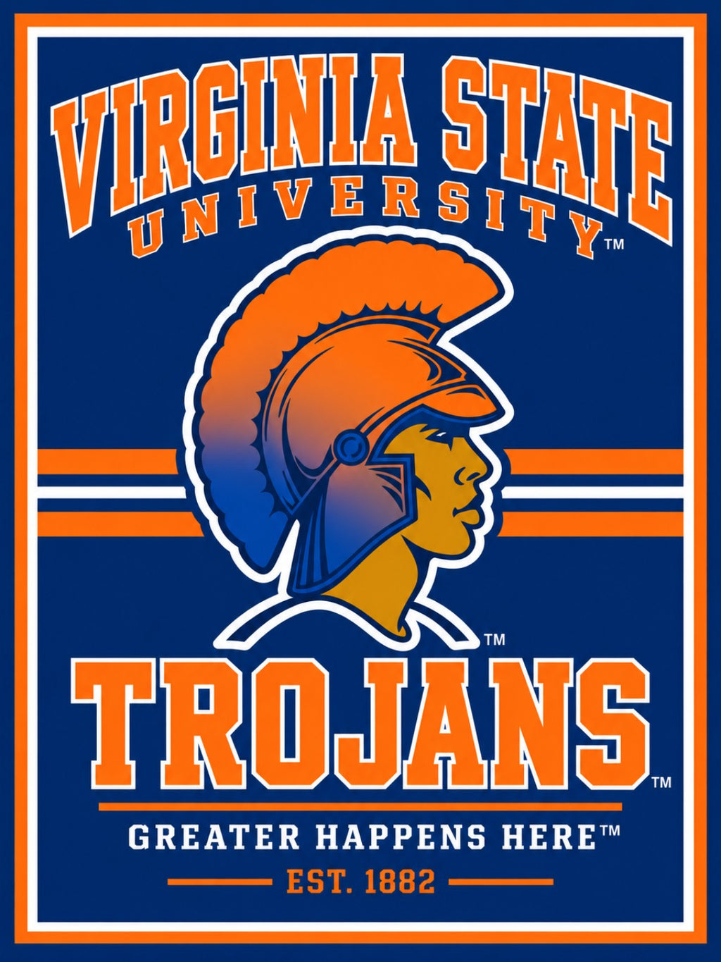 Virginia State Trojans throw flat artwork